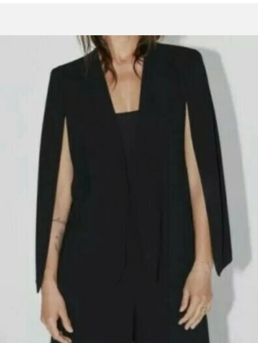 Zara Black Cape-Sleeve Blazer